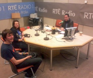 This is Pádraig in studio with Éadaoin Nic Giolla Bhríghde in Sept 2011. Cormac Ó hEadhra is presenter.